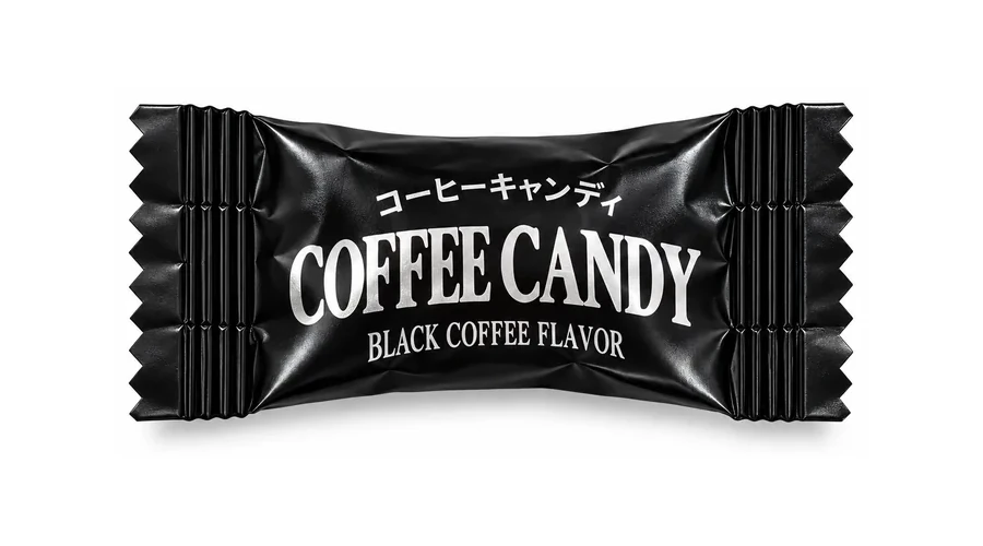 Black Coffee flavour candy wrapper
