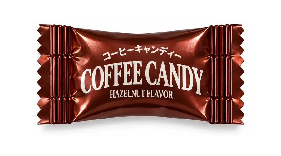 Hazelnut flavour candy wrapper
